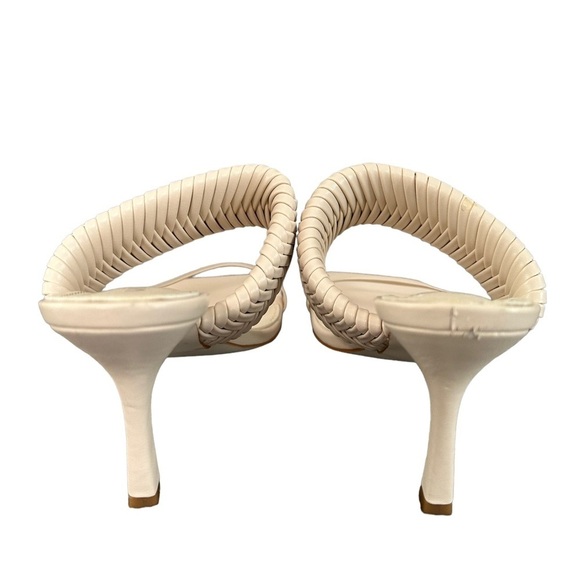 Vivianly Woven Strap Heel in Bone Open Toe Heels Sandal Size 8 - Picture 14 of 17
